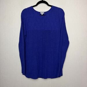 Talbots Royal Blue Speckled Knit Sweater Long Sleeve Crewneck Women's Size Large